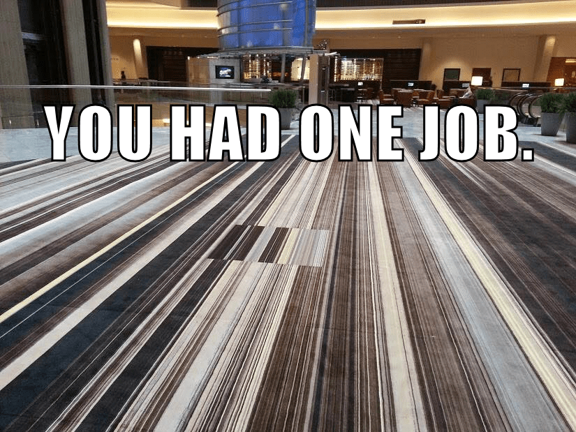 The new, ugly "Skid Marks" carpet in the Atlanta Marriott Marquis hotel.