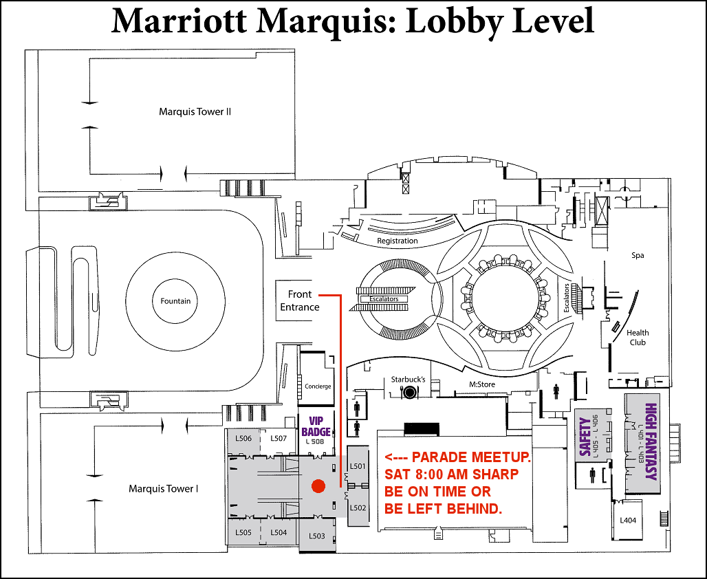 Meeting place map - Marriott Lobby level map from 2022 app